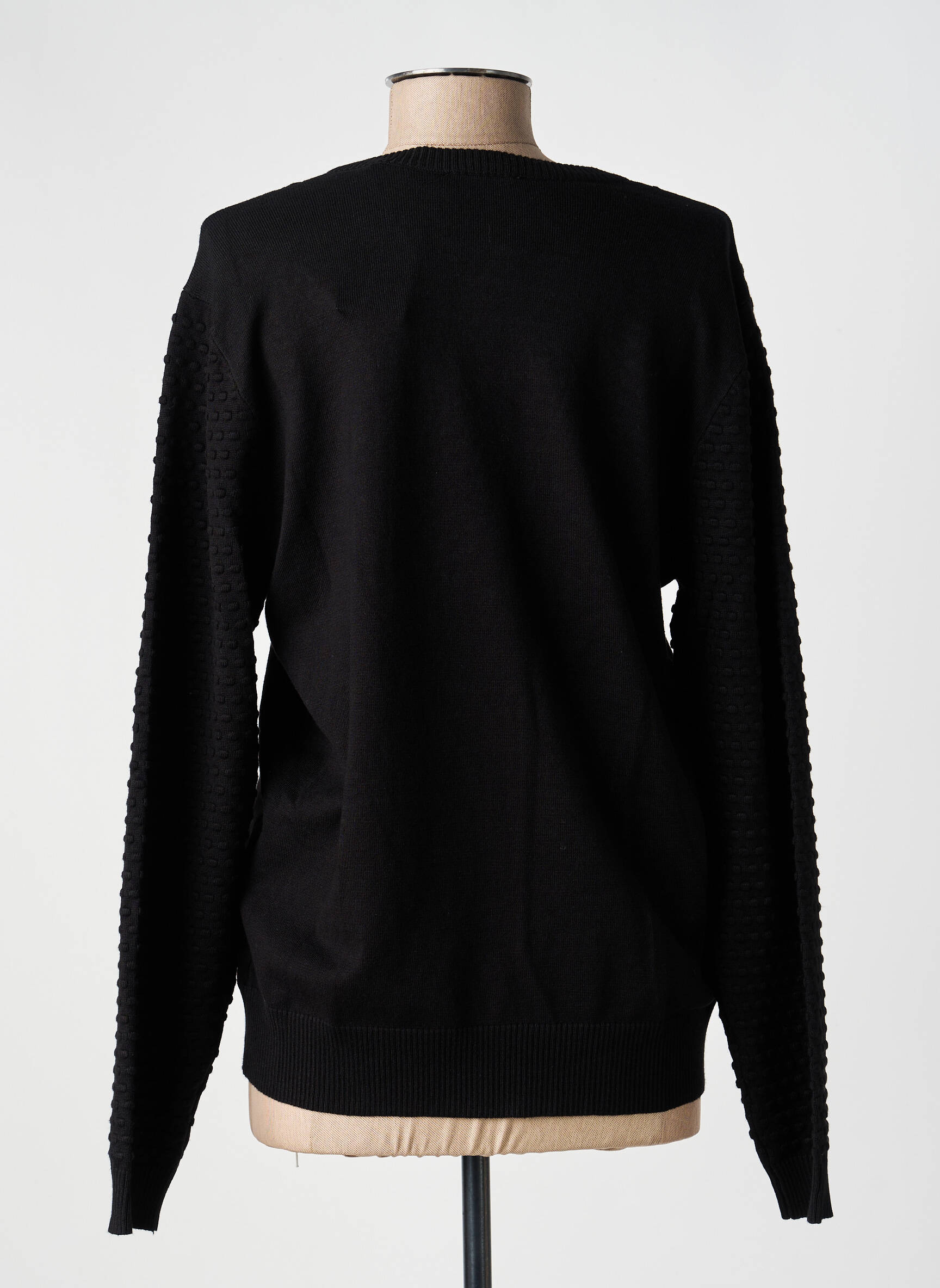 Pull col v manches longues noir BRANDTEX femme