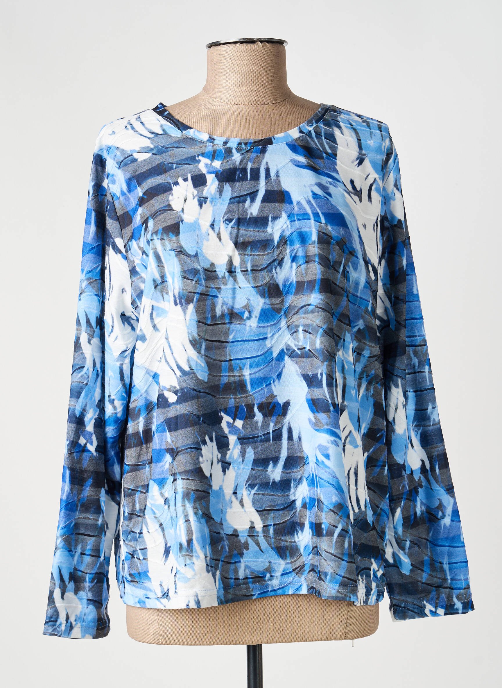 T-shirt manches longues manches longues bleu JOY OF LIFE femme