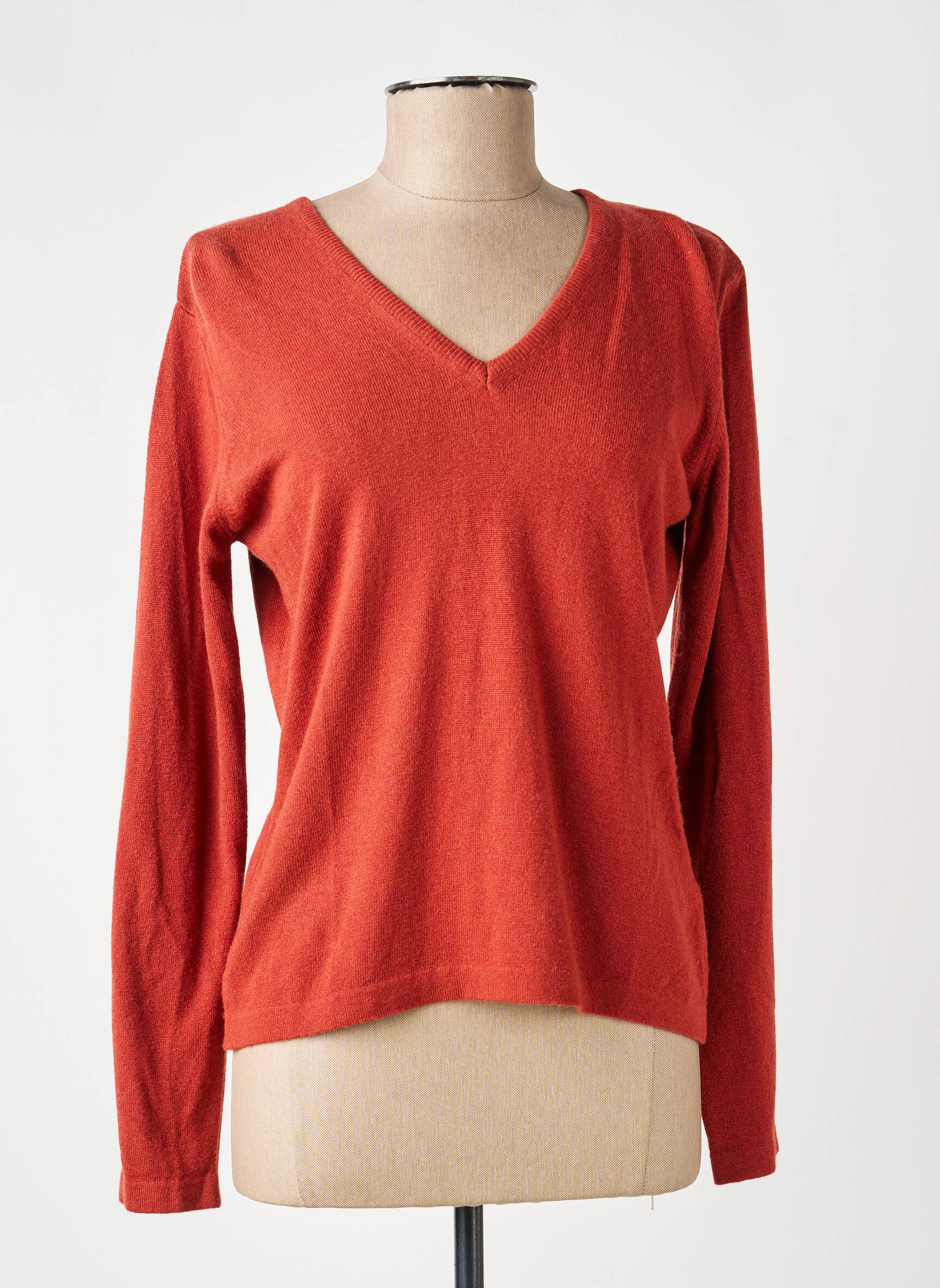 Pull coupe cintrée manches longues orange L'ATELIER D'ANNA femme
