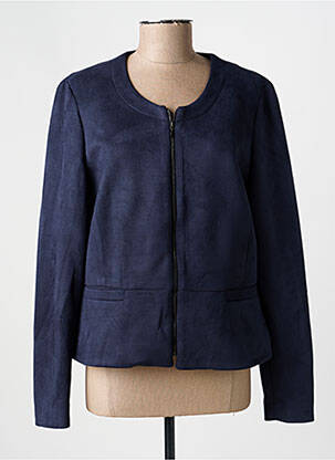 Veste casual tissage suedine bleu GUY DUBOUIS femme