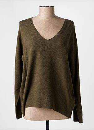 Pull col v manches longues vert OUI femme