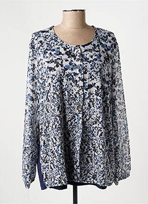 Blouse imprimé fantaisie manches longues bleu BAGORAZ femme