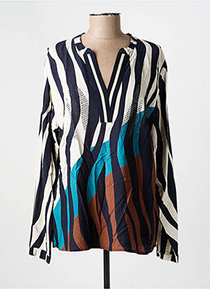 Blouse tissage popeline manches longues bleu BETTY BARCLAY femme