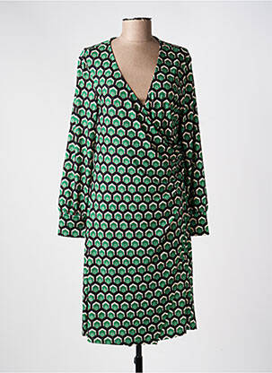 Robe mi-longue manches longues manches longues vert OUI femme