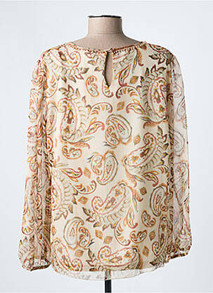 Blouse col rond manches longues beige COMME ÇA femme