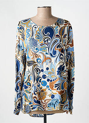 Blouse imprimé fantaisie manches longues bleu VLT'S BY VALENTINA'S femme