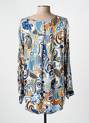 Blouse imprimé fantaisie manches longues bleu VLT'S BY VALENTINA'S femme