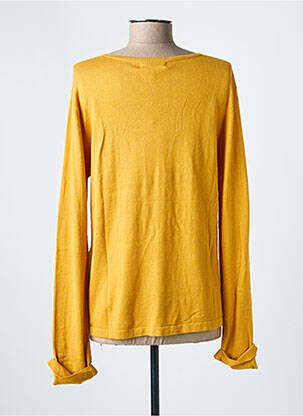 Pull coupe cintrée manches longues jaune SOIE POUR SOI femme