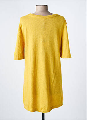 Pull tunique stretch manches courtes jaune FUEGOLITA femme