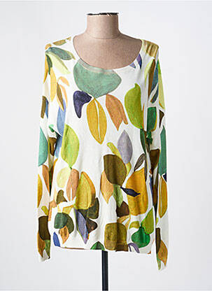 Pull coupe droite manches longues vert ANNA & GABRI femme