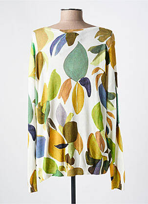 Pull coupe droite manches longues vert ANNA & GABRI femme