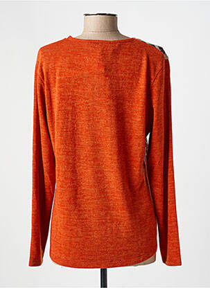 Pull coupe cintrée manches longues orange KALISSON femme