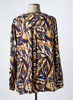 Blouse tissage popeline manches longues marron CISO femme
