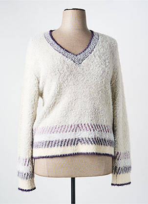 Pull coupe cintrée manches longues violet PAZ TORRAS femme