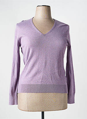 Pull tissage chiné manches longues violet PAZ TORRAS femme
