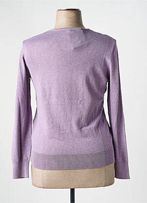 Pull tissage chiné manches longues violet PAZ TORRAS femme
