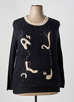 Pull resserrée sur le bas manches longues noir BAGORAZ femme