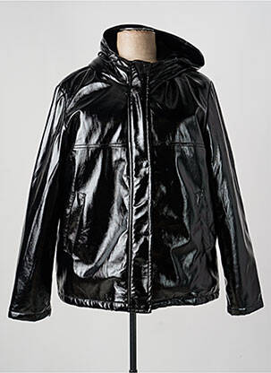 Imperméable manches longues a capuche noir JULIE GUERLANDE femme
