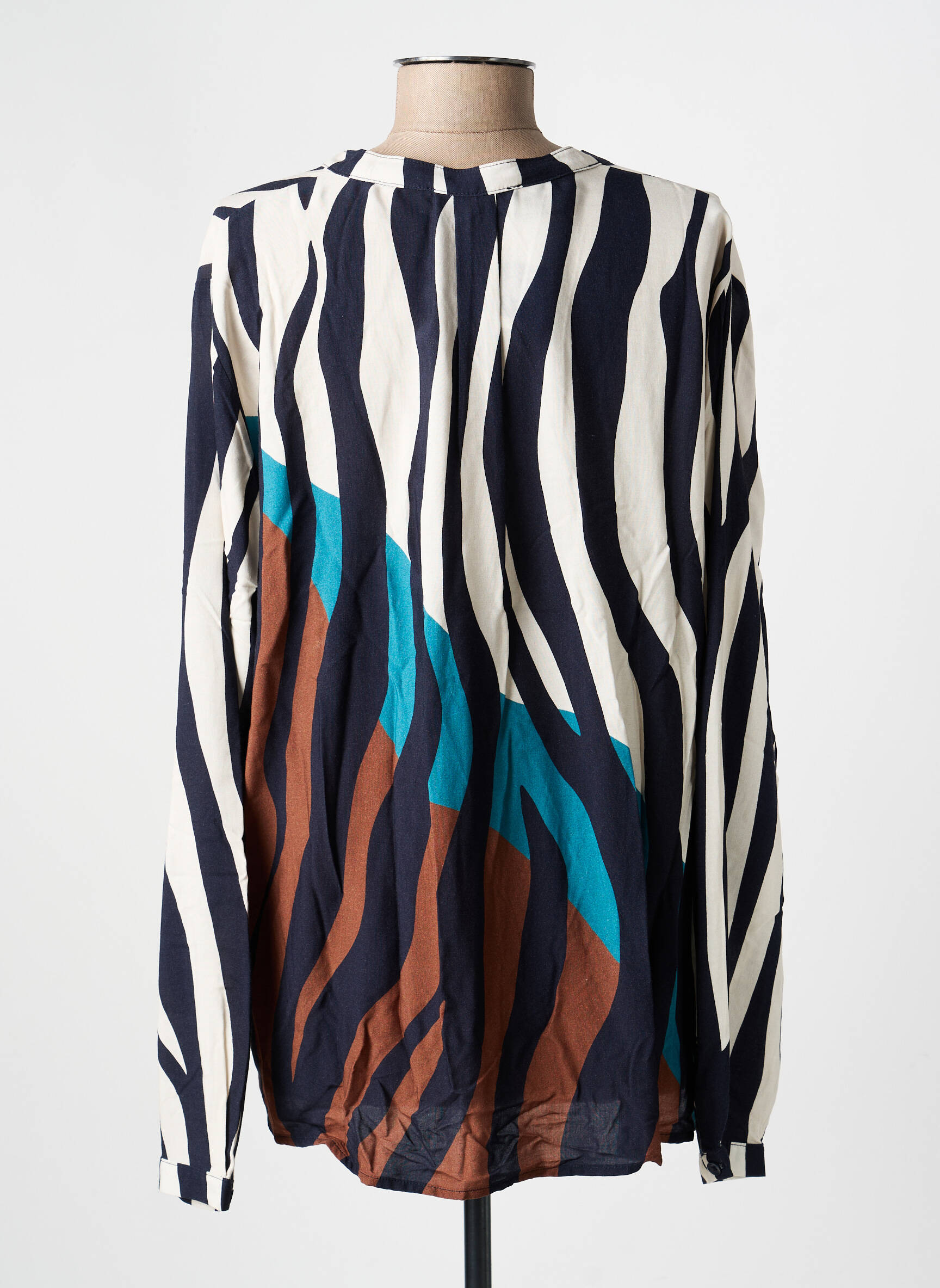 Blouse tissage popeline manches longues bleu BETTY BARCLAY femme
