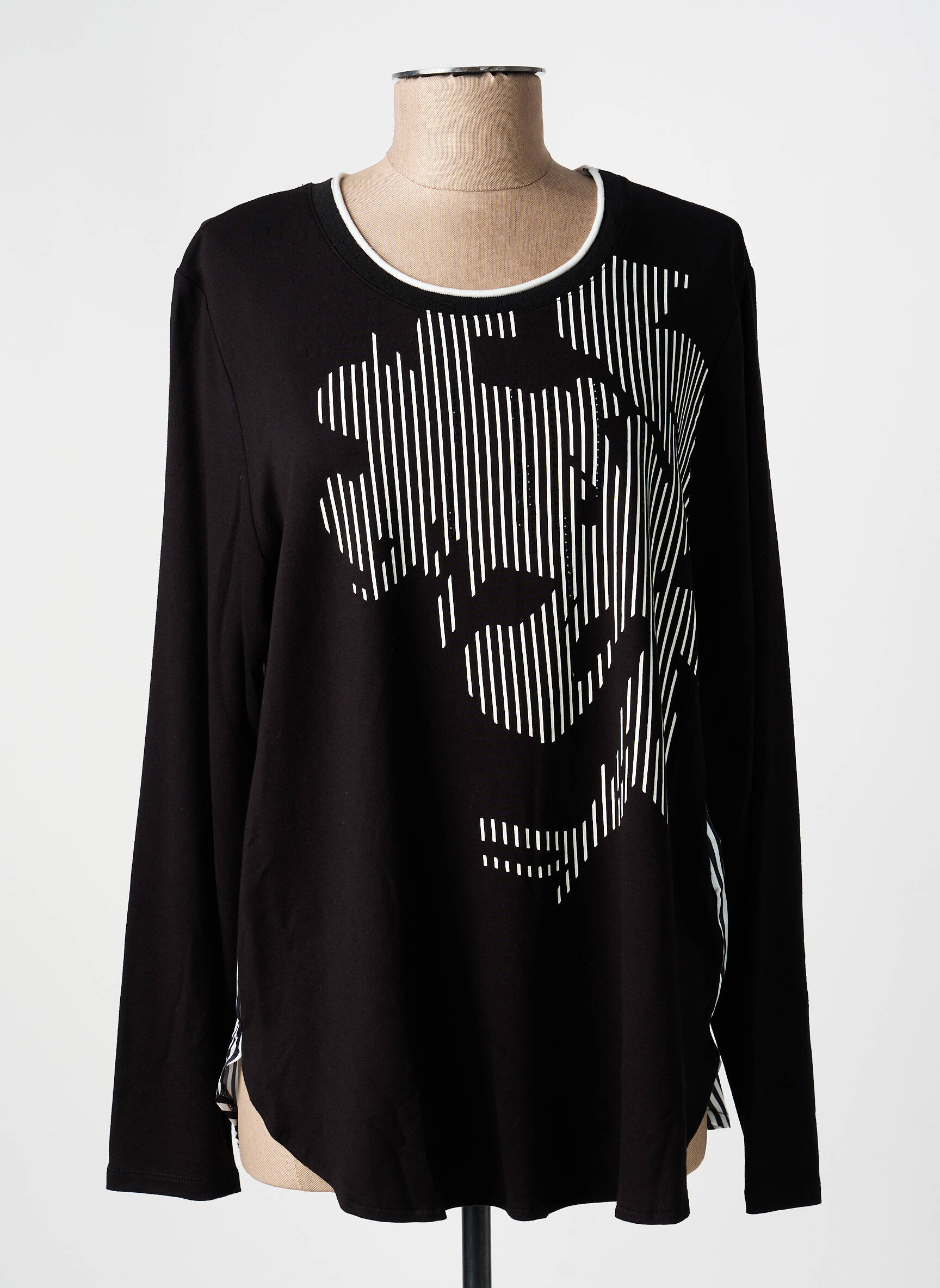 Top manches longues manches longues noir BARBARA LEBEK femme