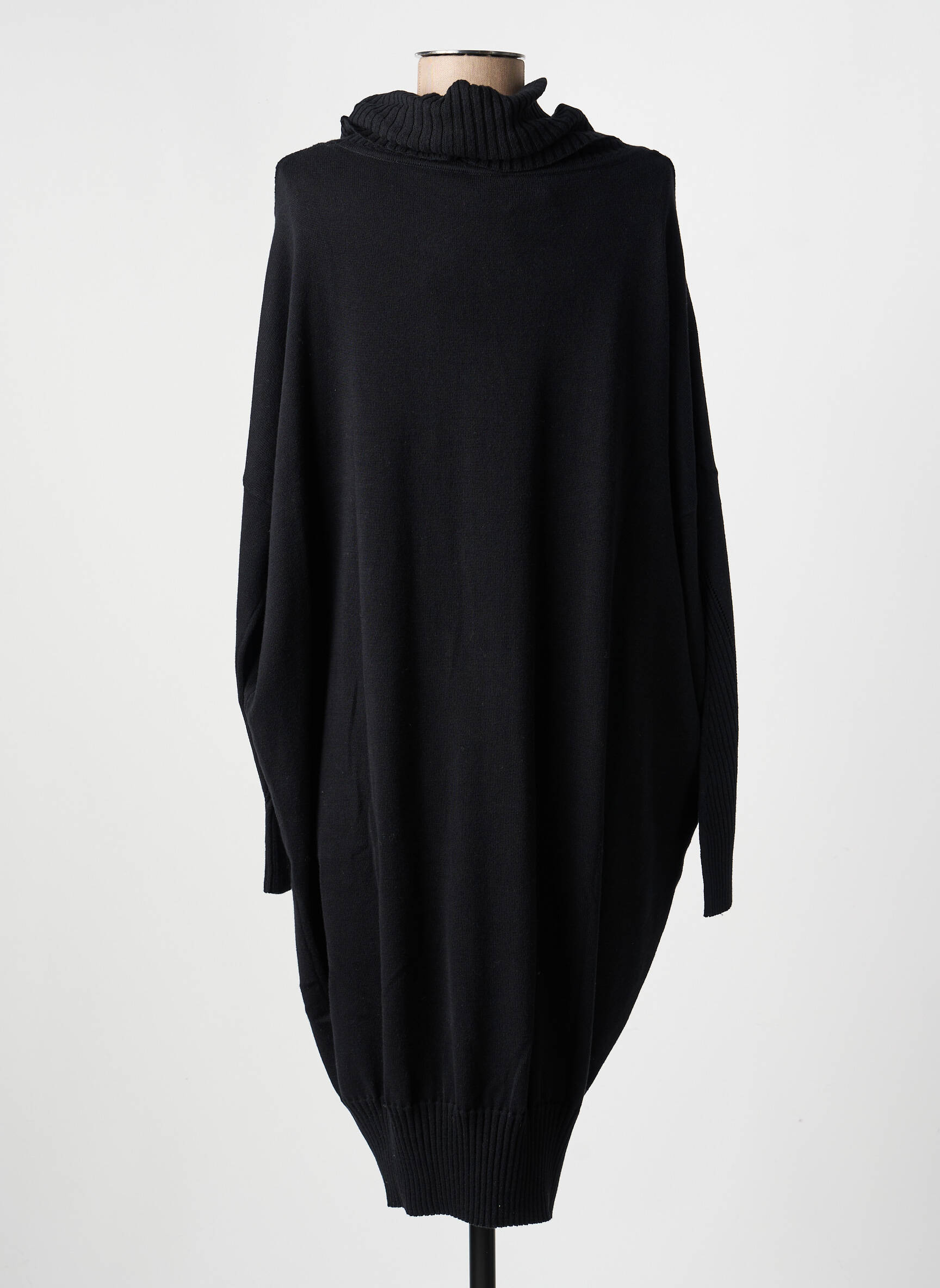Robe pull resserrée sur le bas manches longues noir MARBLE femme