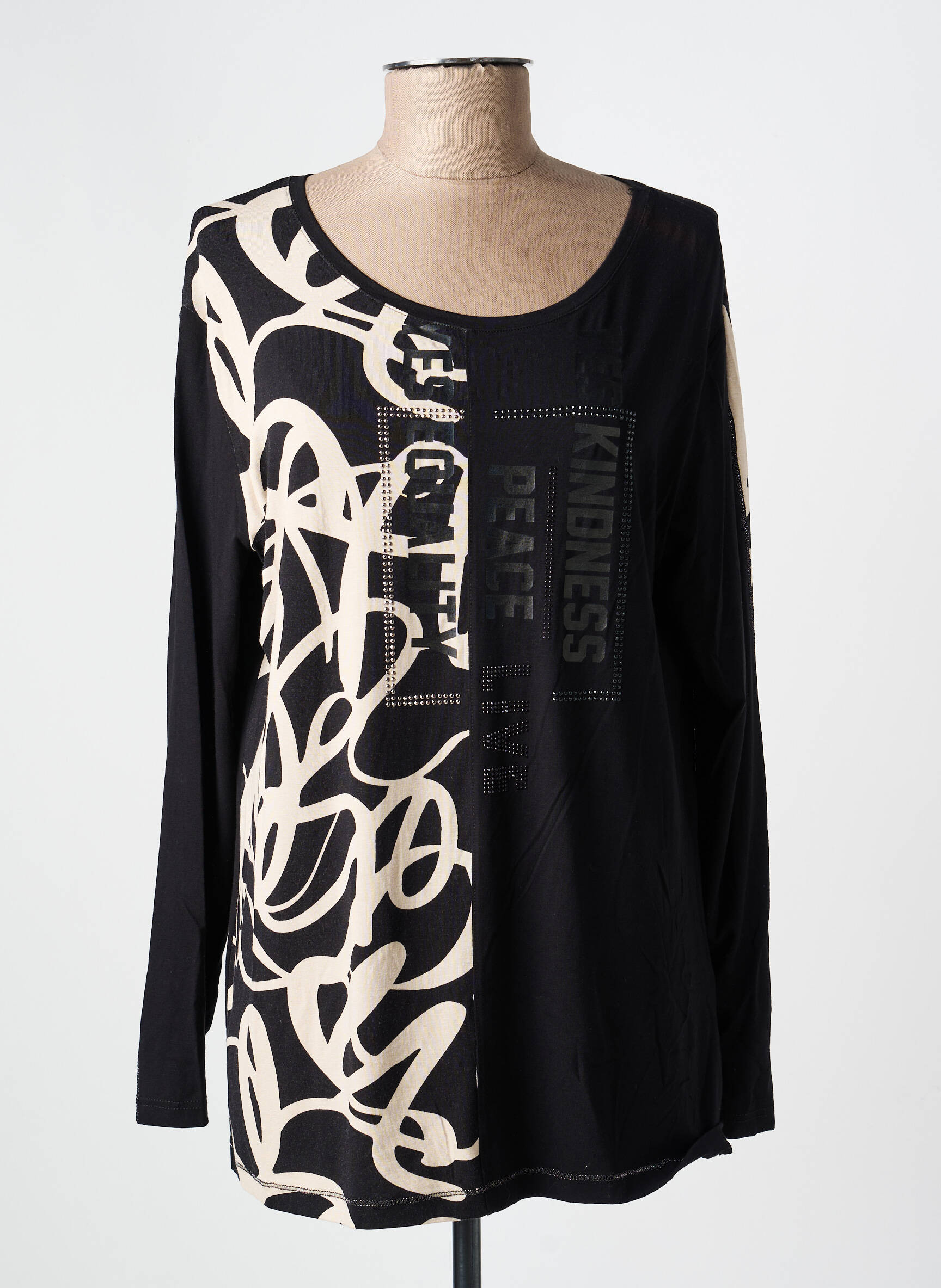 Top manches longues manches longues noir HAJO femme