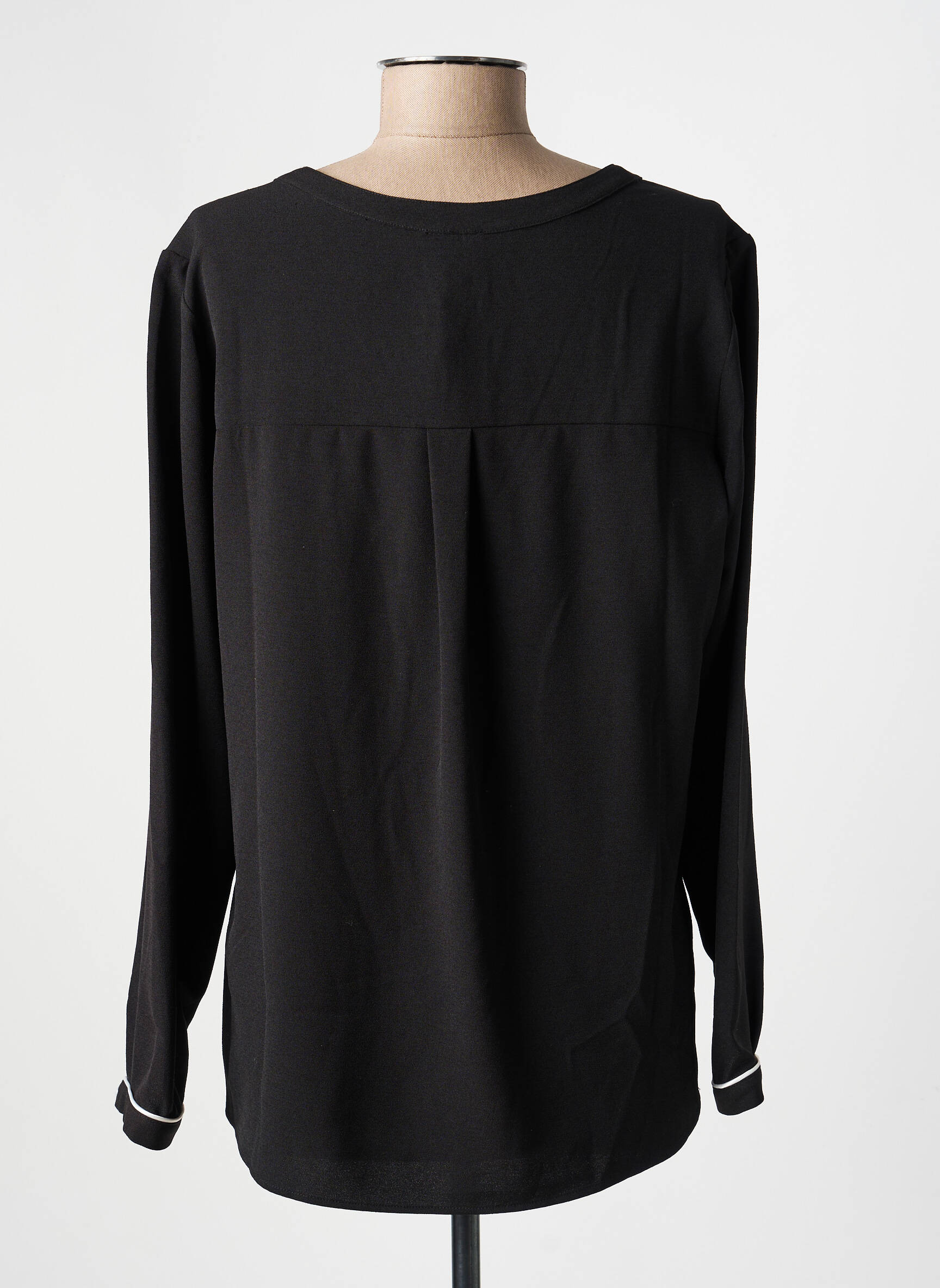 Blouse col rond manches longues noir GUY DUBOUIS femme
