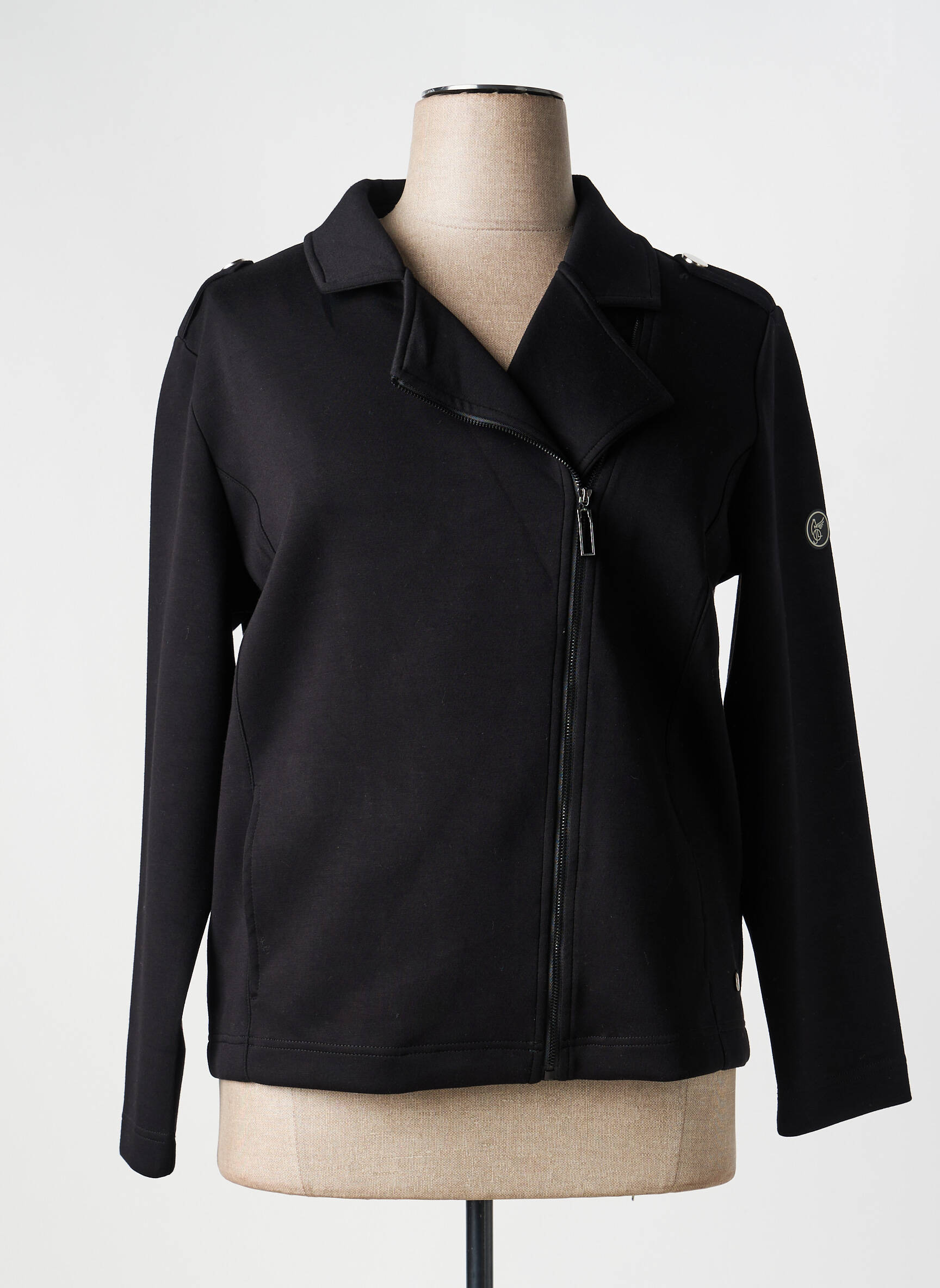 Veste casual col tailleur noir HAJO femme