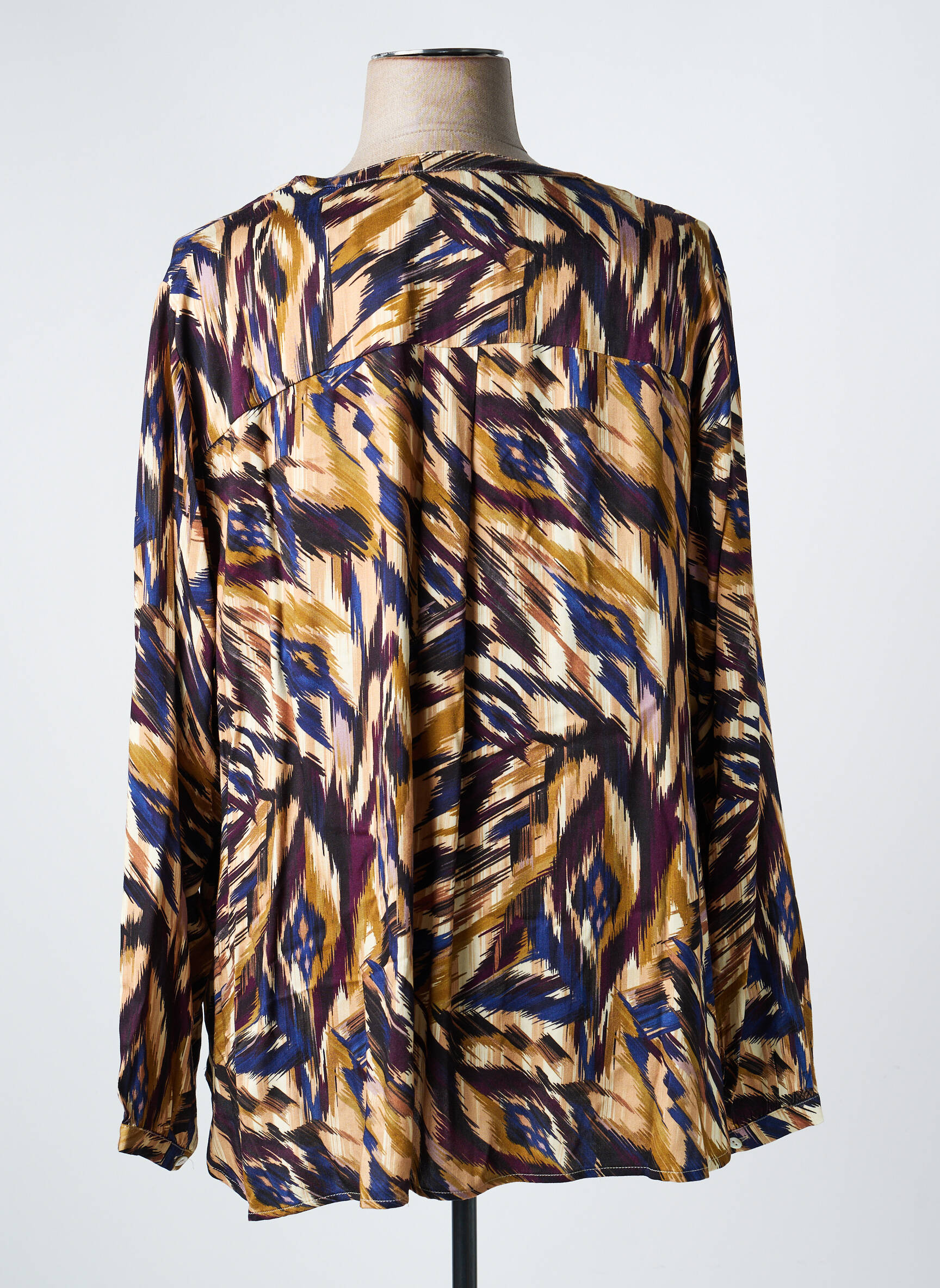 Blouse tissage popeline manches longues marron CISO femme