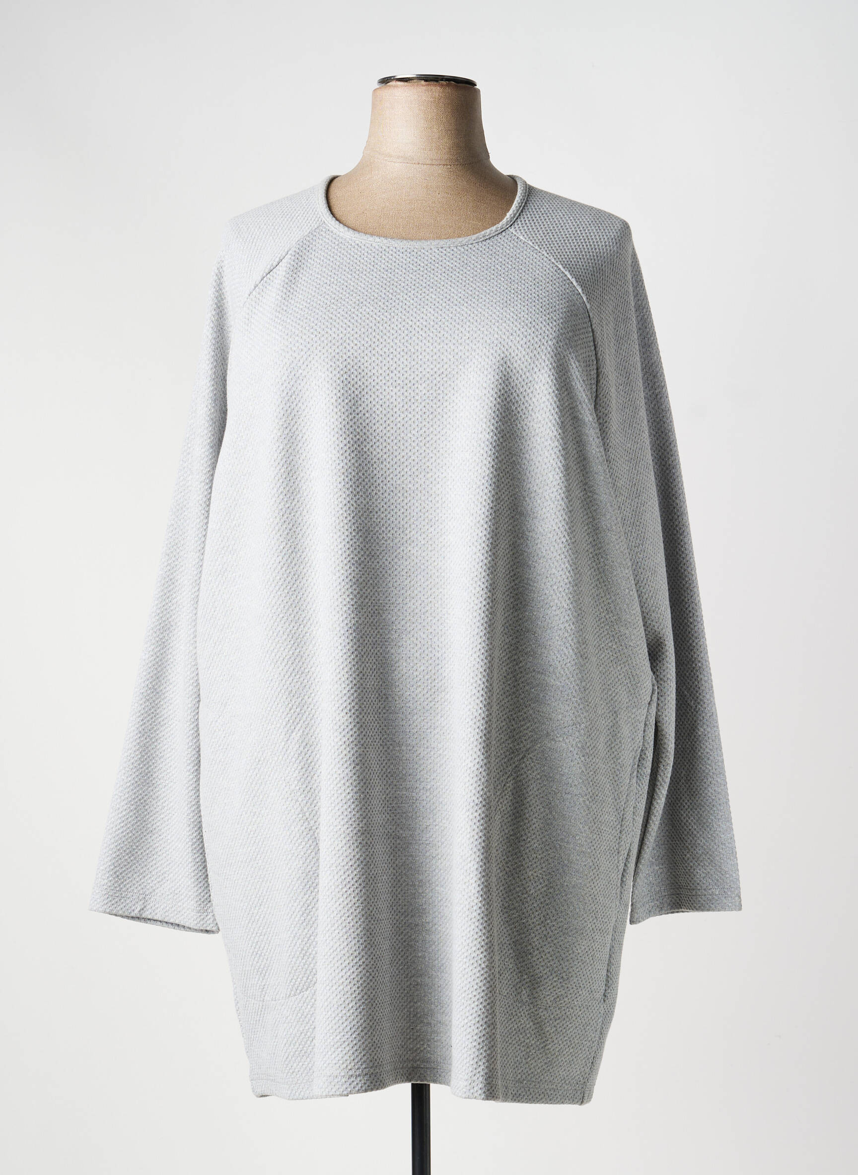 Tunique manches longues col rond gris CISO femme