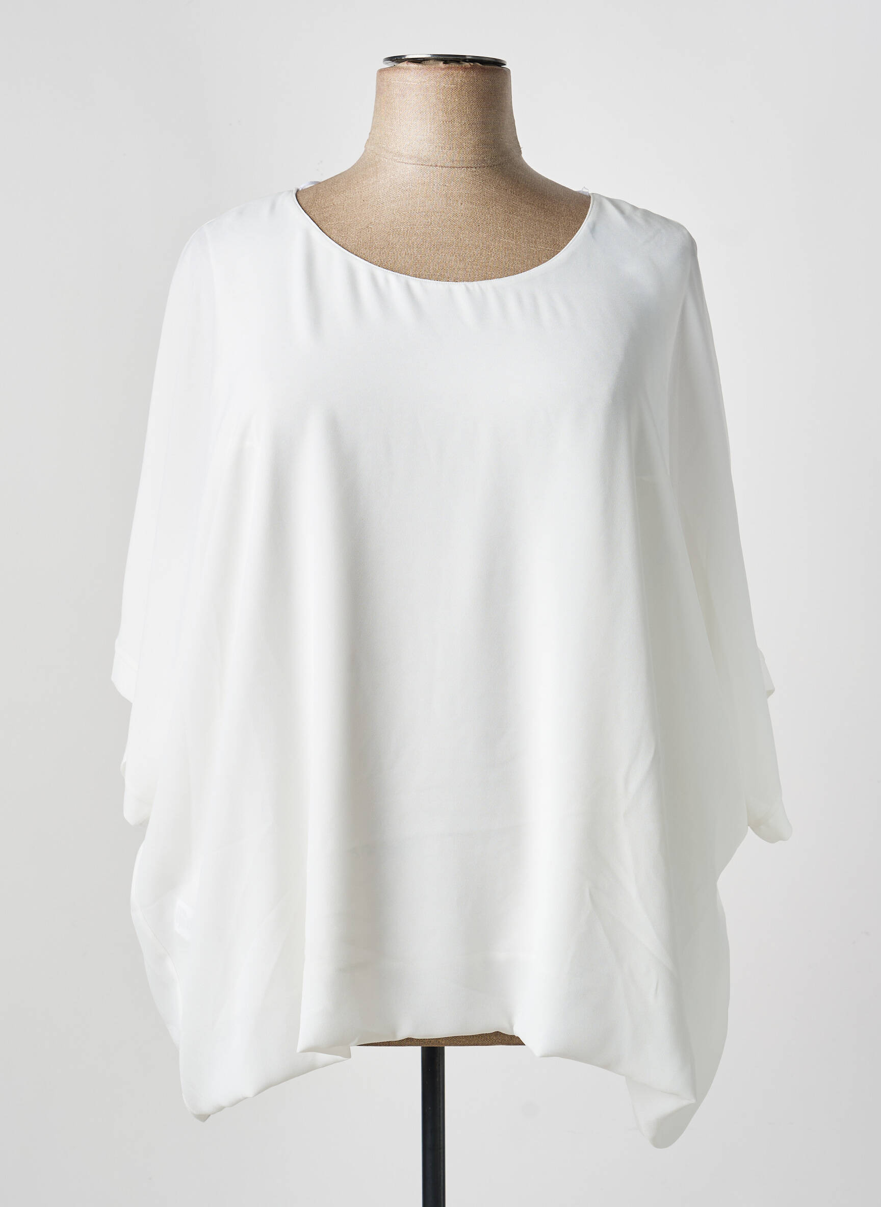 Blouse col rond manches longues blanc GREGORY PAT femme