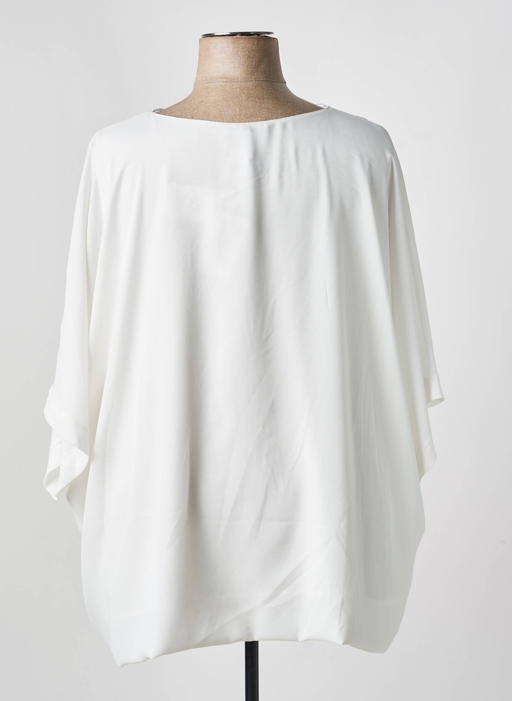 Blouse col rond manches longues blanc GREGORY PAT femme