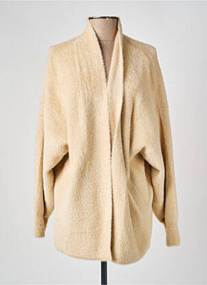Gilet manches longues col v beige MINKA DESIGN femme