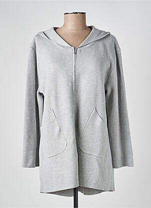 Gilet manches longues col v gris MINKA DESIGN femme