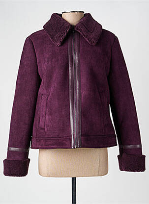 Manteau court coupe droite sans capuche violet CECIL femme
