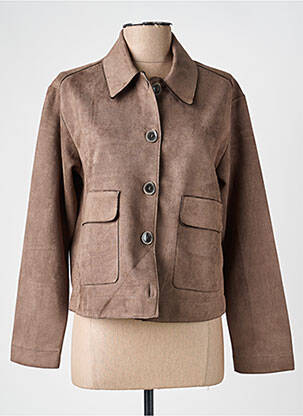 Veste casual coupe droite marron KALISSON femme