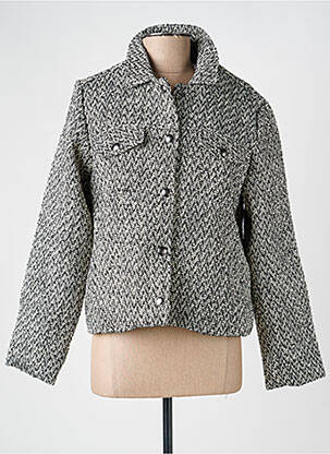 Manteau long fermeture pressionnée sans capuche noir BRANDTEX femme