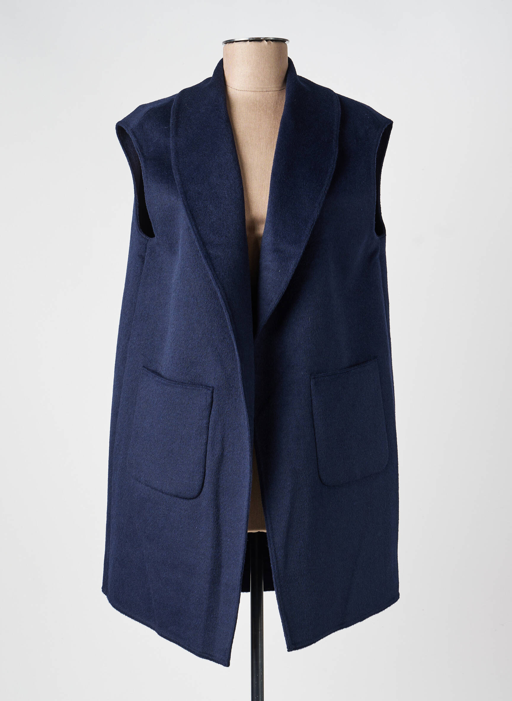 Veste casual col tailleur bleu BARBARA LEBEK femme