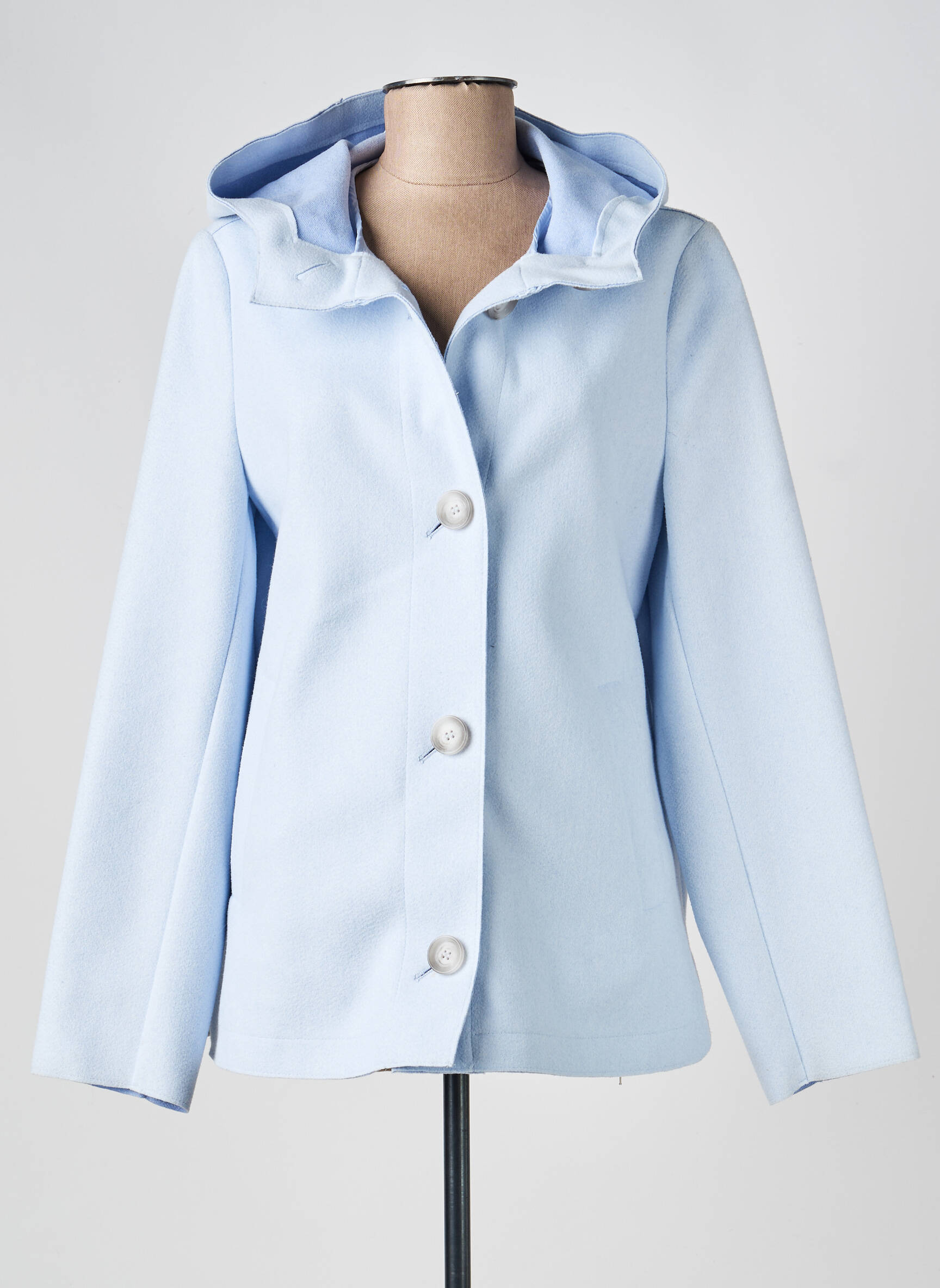 Manteau court capuche a capuche bleu BETTY BARCLAY femme