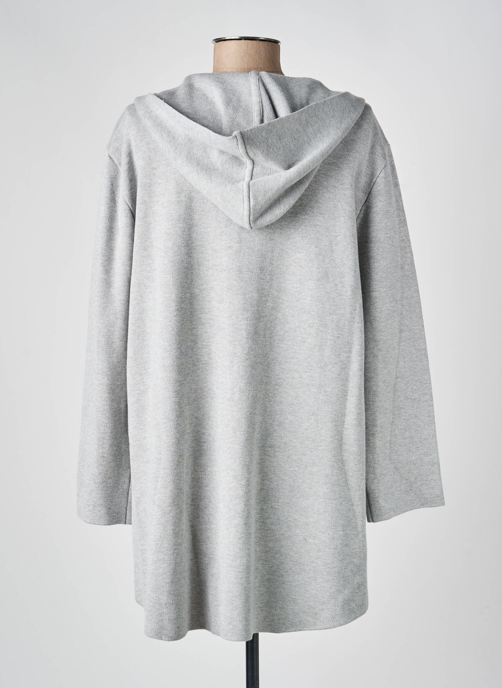Gilet manches longues col v gris MINKA DESIGN femme