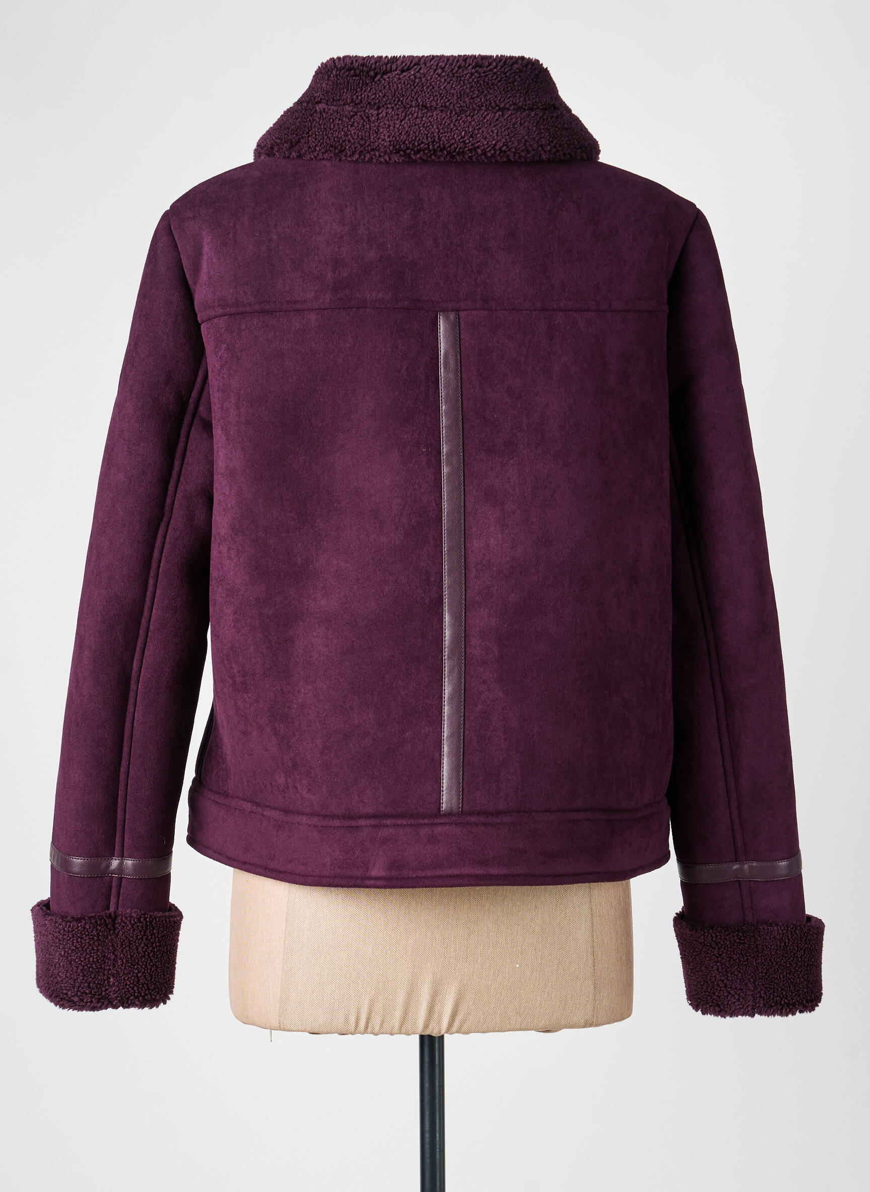Manteau court coupe droite sans capuche violet CECIL femme