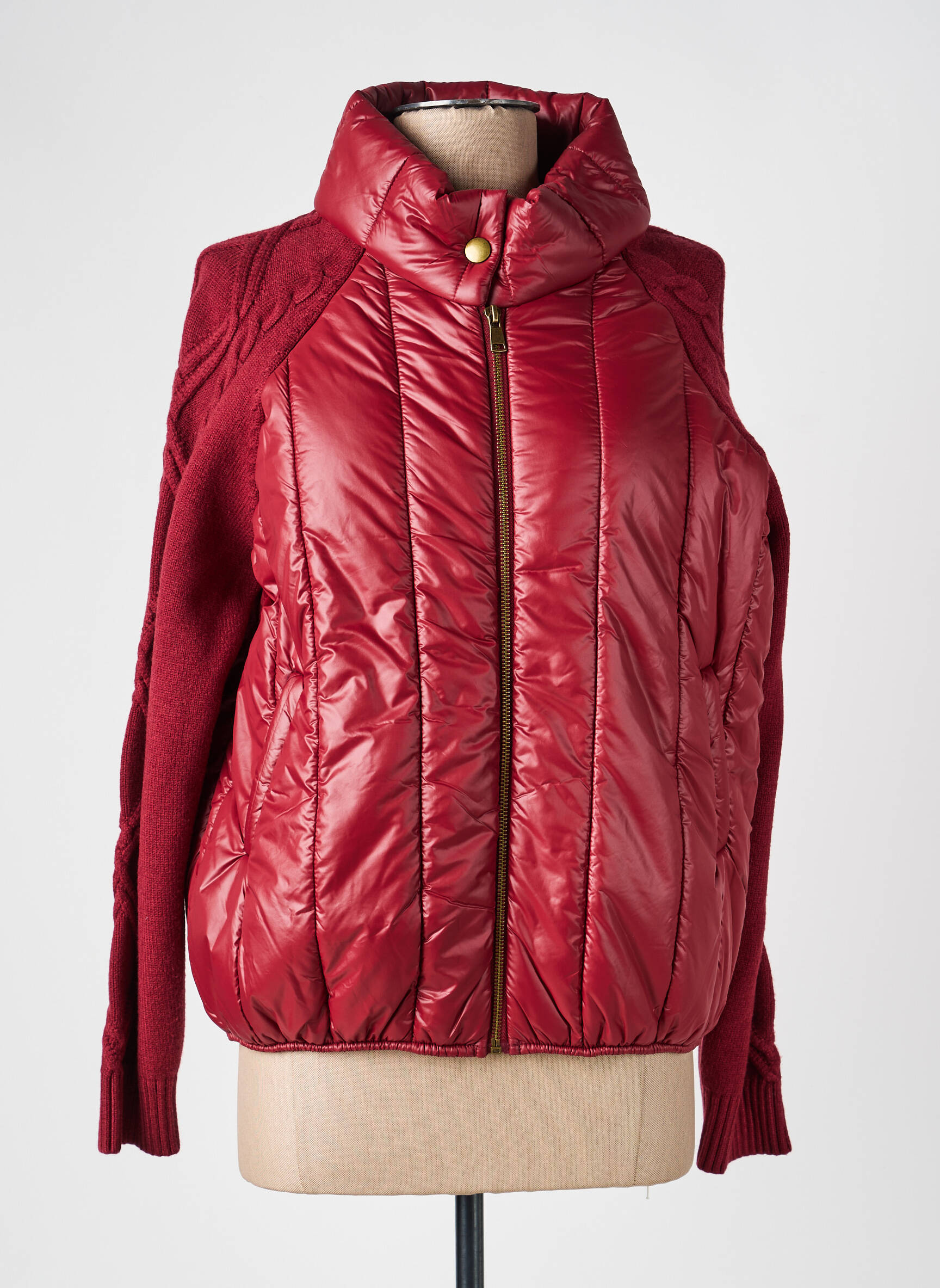 Doudoune poches sans capuche rouge K-DESIGN femme