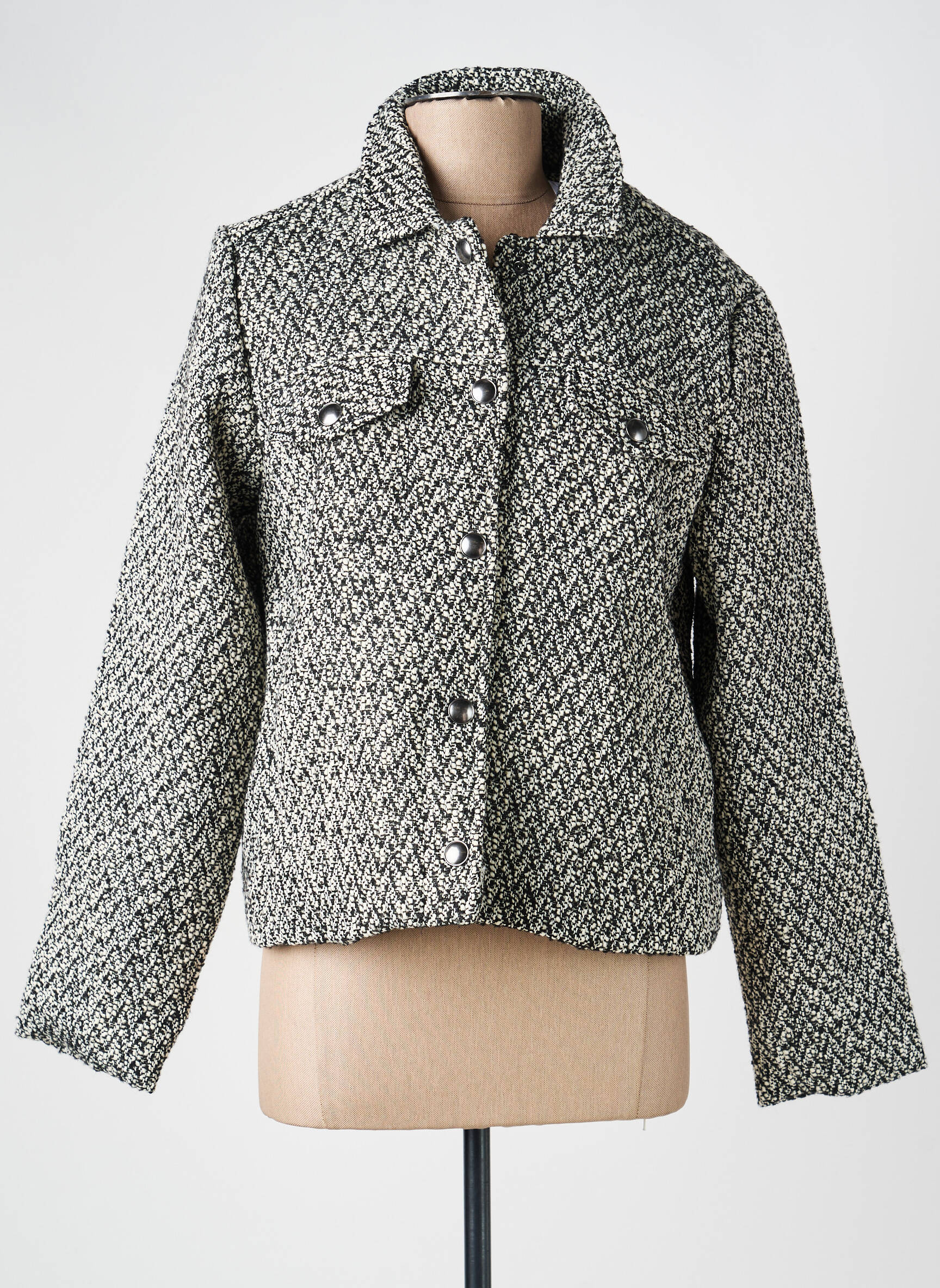 Manteau long fermeture pressionnée sans capuche noir BRANDTEX femme