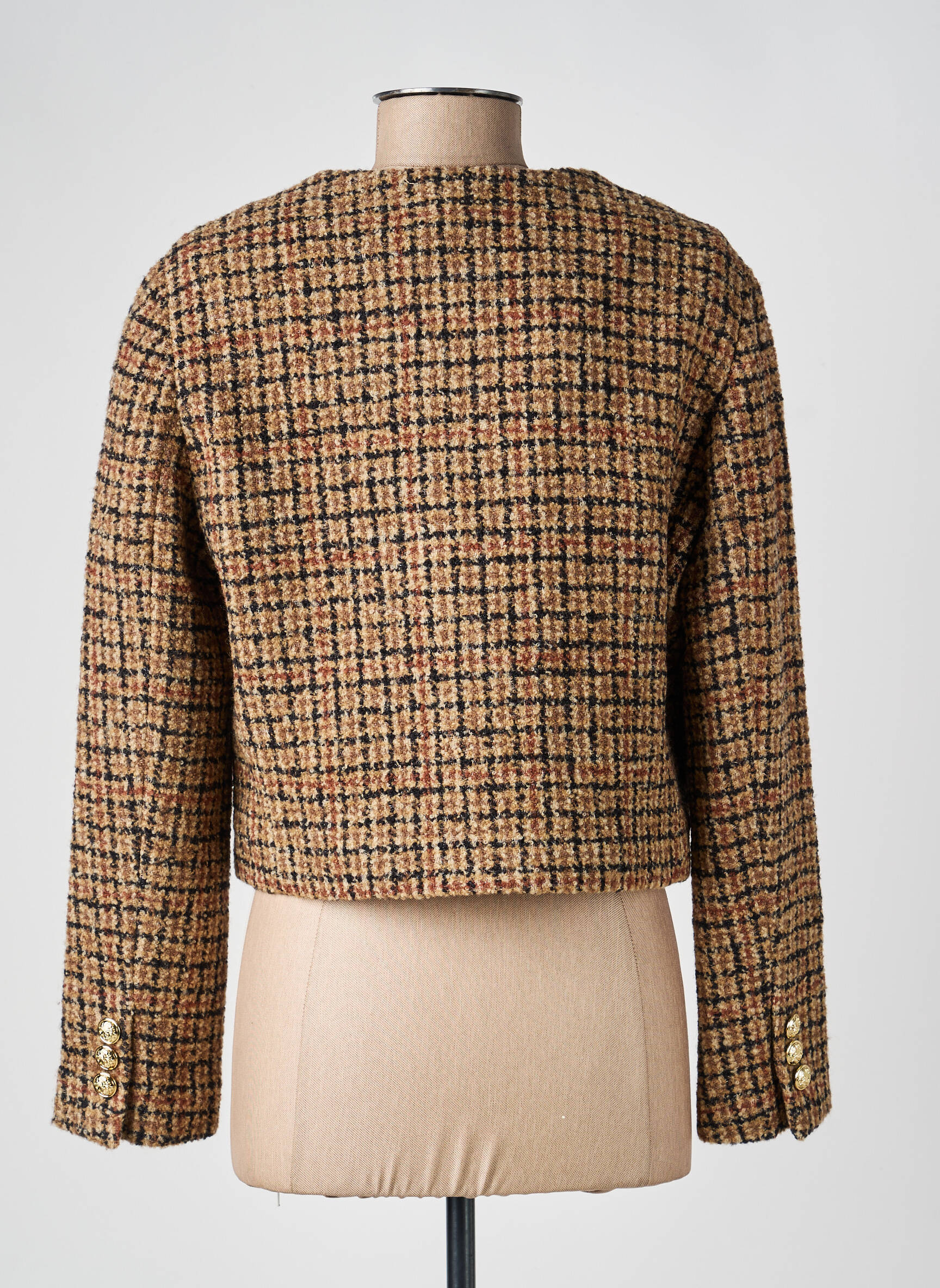 Manteau court coupe droite sans capuche beige OUI femme