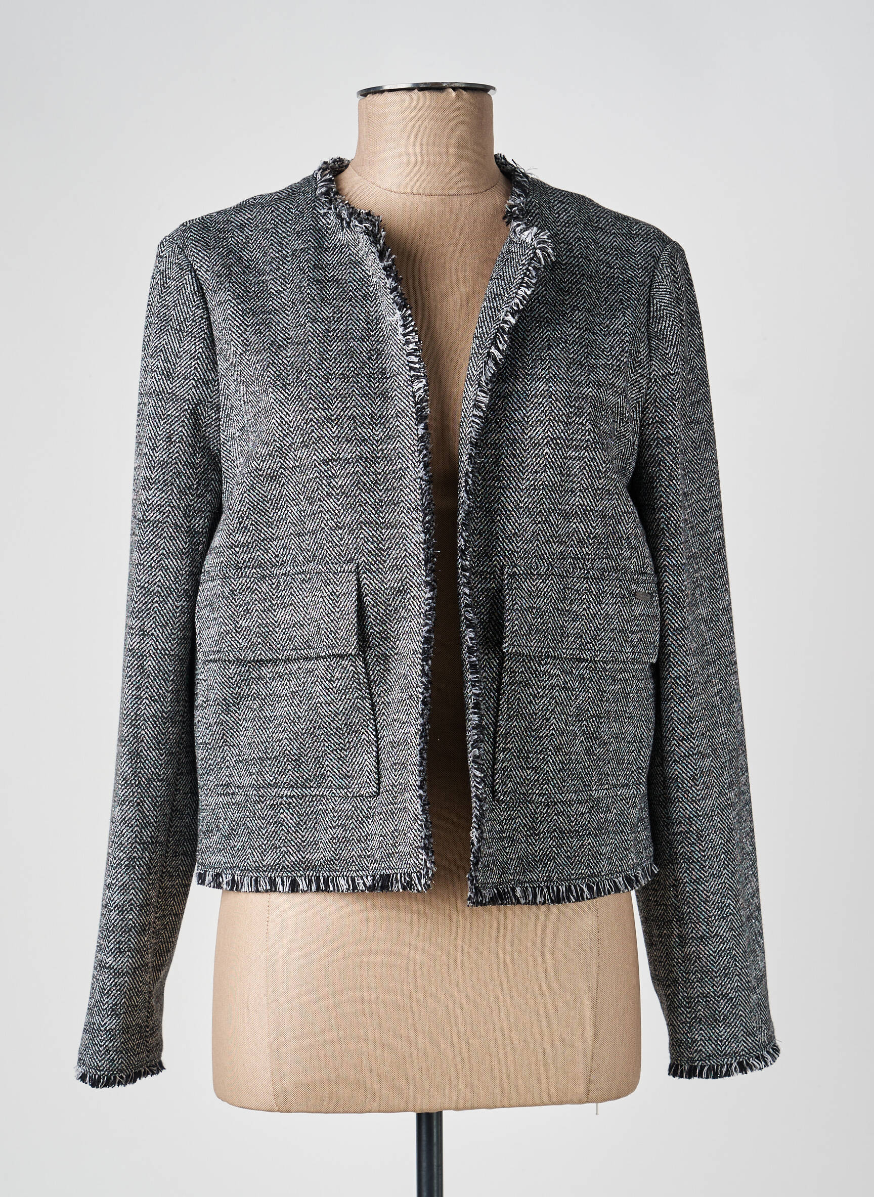 Veste casual col rond noir BETTY & CO femme