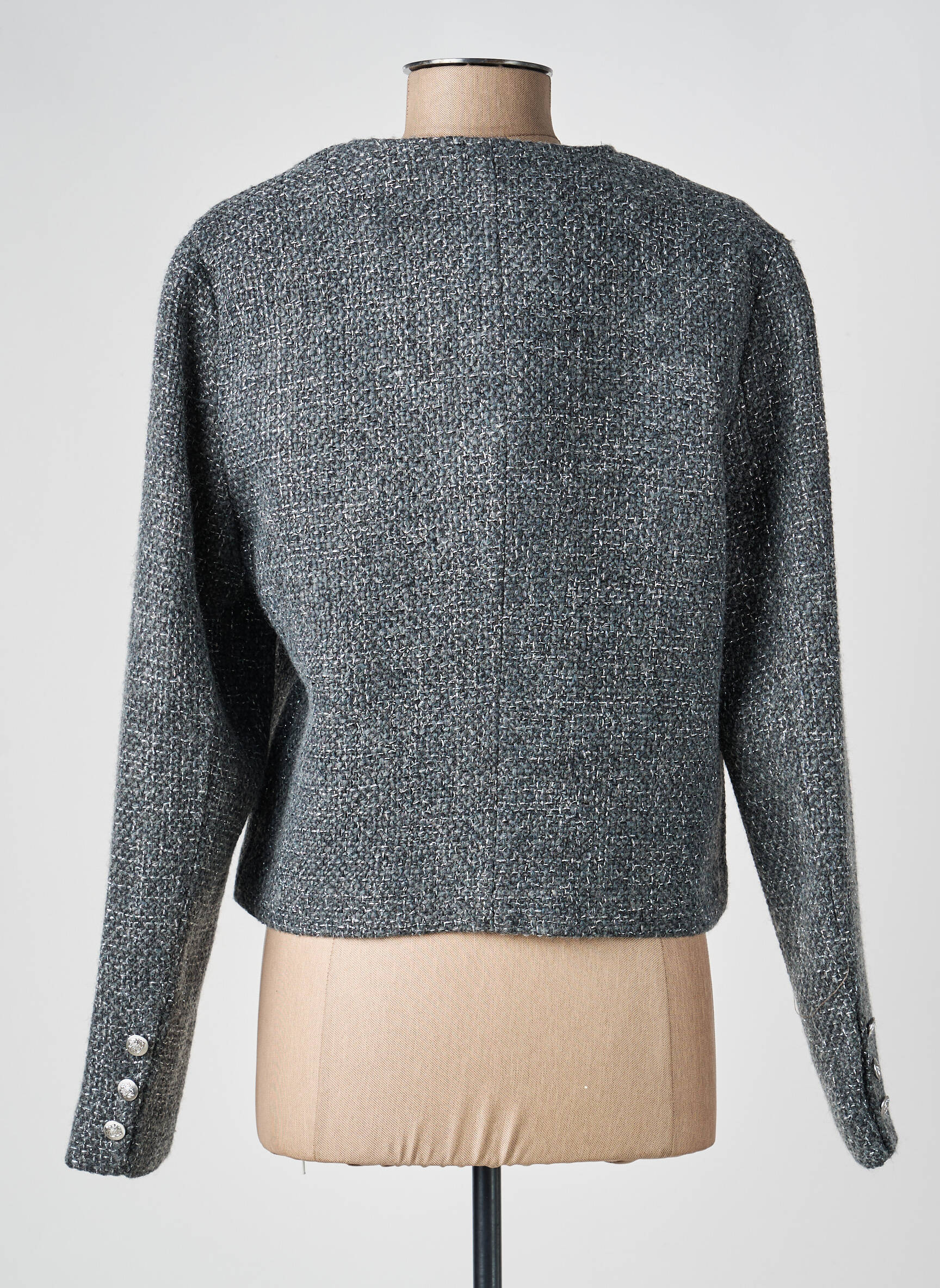 Veste casual col rond gris JULIE GUERLANDE femme