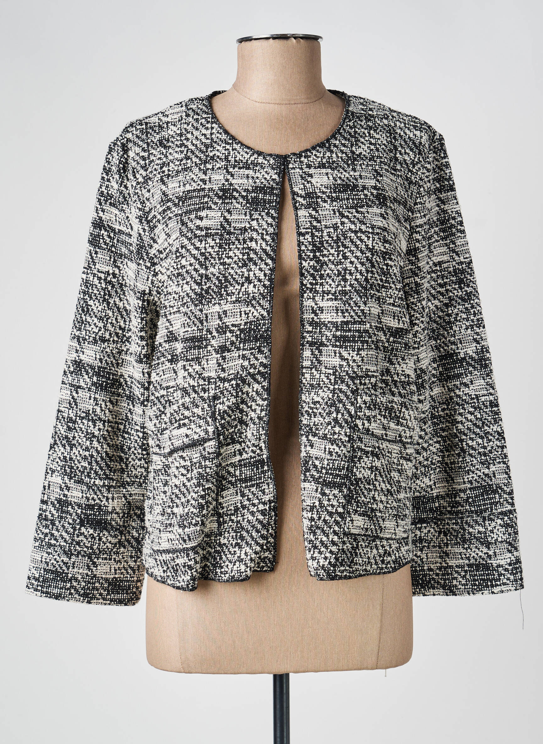 Veste casual col rond noir OUI femme