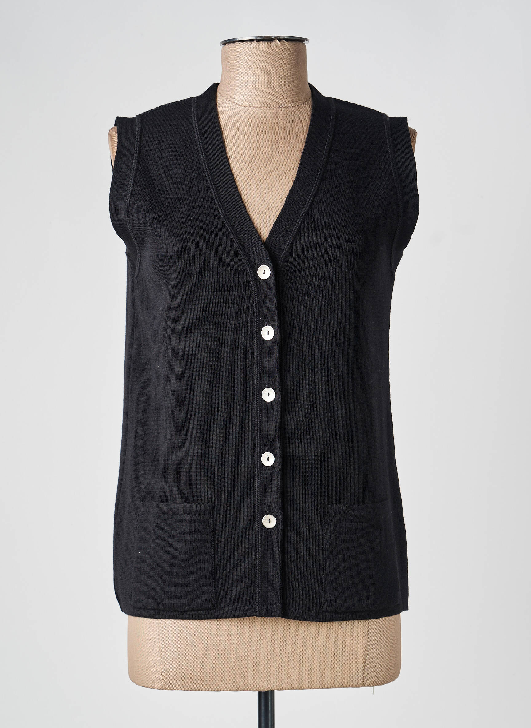 Gilet sans manche coupe cintrée noir TELMAIL femme