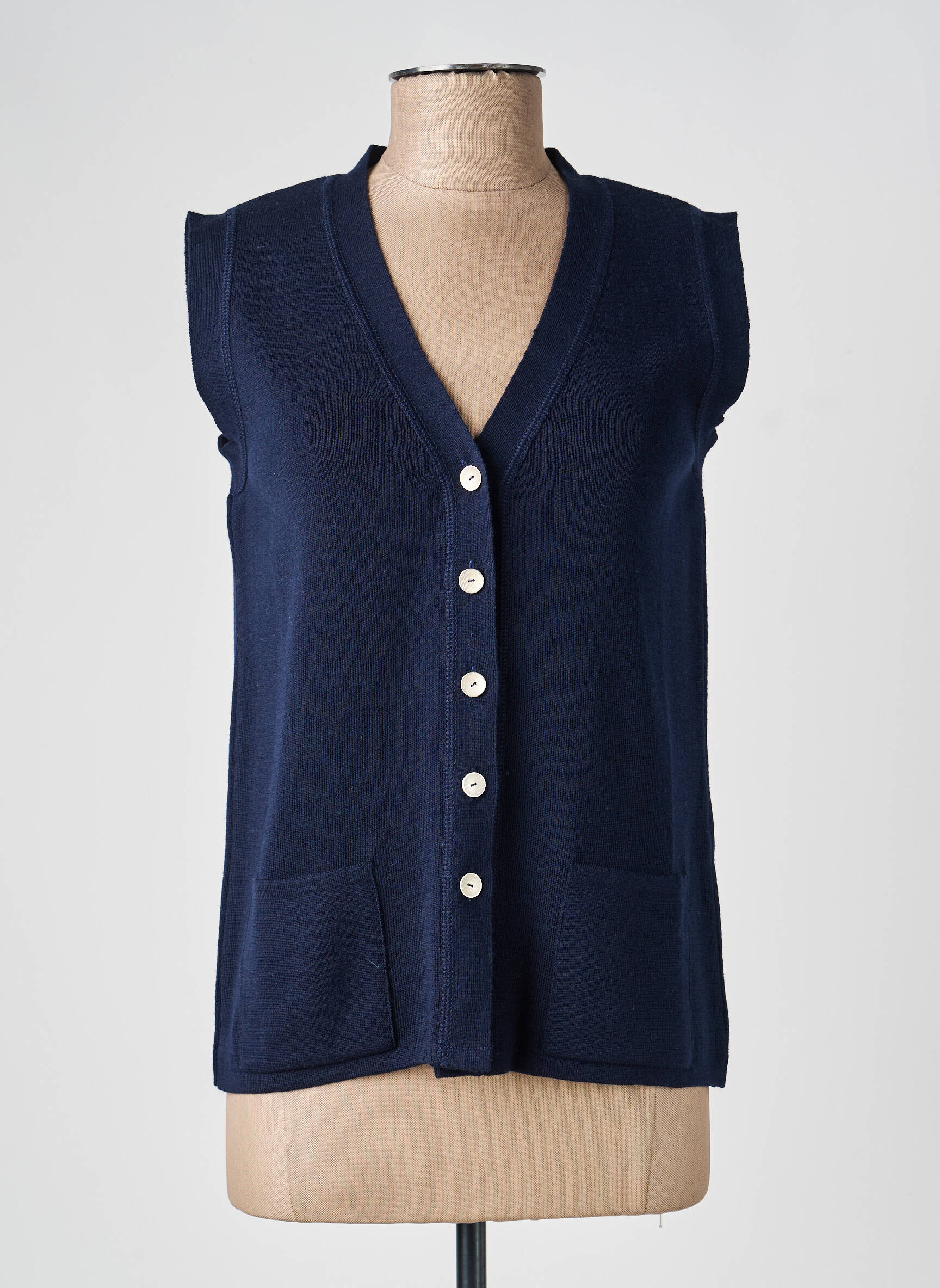 Gilet sans manche coupe cintrée bleu TELMAIL femme