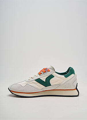 Baskets nubuck bout rond blanc VICTORIA homme